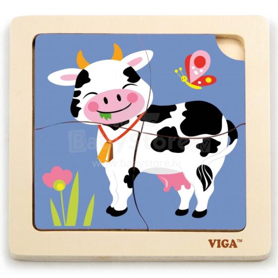 VIGA Handy Wooden Puzzle Cow