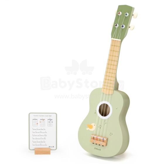 Viga medinė ukulele gitara vaikams žalia su natomis