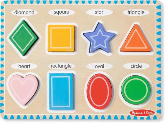 Melissa & Doug Shapes Wooden Art.249866 Montessori Wooden Puzzle Board