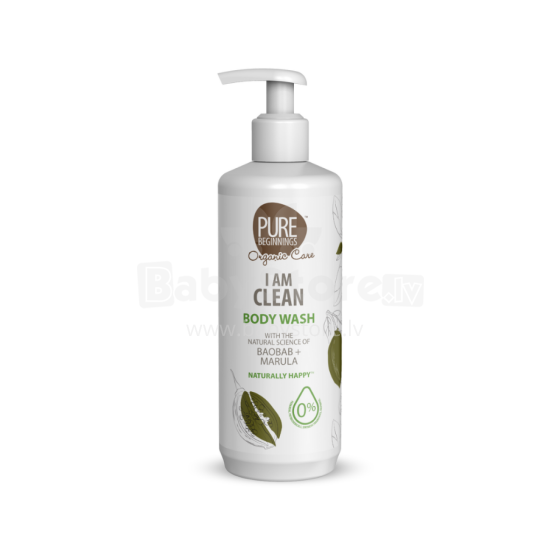 Pure Beginnings Body Wash I am clean Art.251270  Odos regeneruojamasis dušo želė su baobabu, rooibosu, marula ir prebiotikais, 500 ml