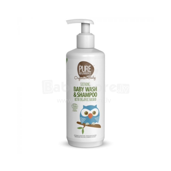 Pure Beginnings Kids Baby Wash Art.251277 Drėkinamasis, raminamasis ir atkuriamasis kūno ir plaukų prausiklis be muilo su raminančiu miško kvapu, 500 ml