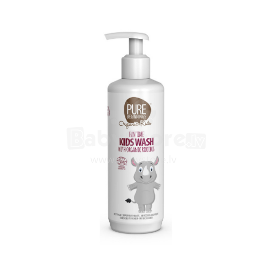 Pure Beginnings Kids Baby Wash Art.251282 Raminantis ir drėkinantis kūno ir plaukų prausiklis be muilo su apelsinų aliejumi ir raudonosios rožės ekstraktu, 250 ml