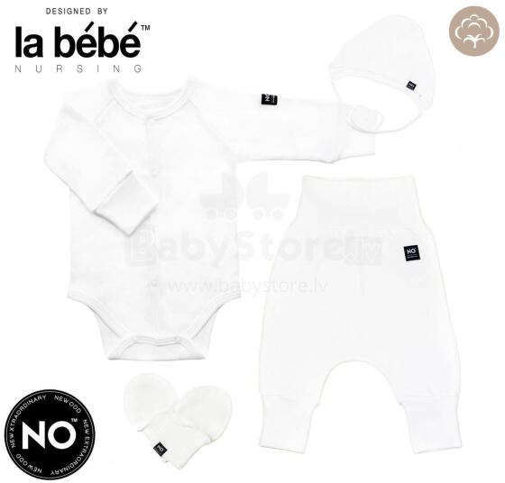 La Bebe™ Baby Set Art.9-07-31 White 4-piece baby set, 100% cotton