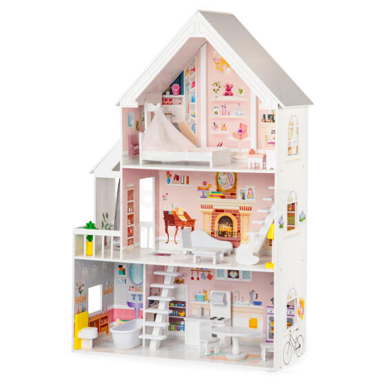 Medinė lėlių namelis XXL Pudrowa Dvaras, ECOTOYS