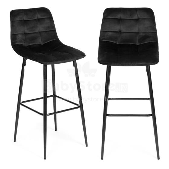 Bar stool high chair footstool velvet black ModernHome