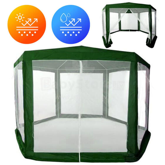 Sodas komercinis paviljonas, 2x2x2 m, su uodų tinklu, žalias, MultiGarden