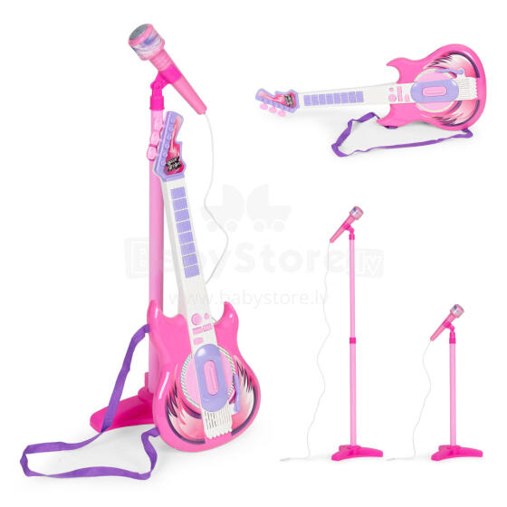 Elektrinė gitara ir mikrofono stovas vaikams mp3