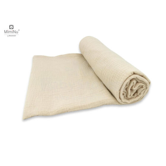 KIECZMERSKI Swaddle 120x120 MUSLIN COTTON 100% warm beige