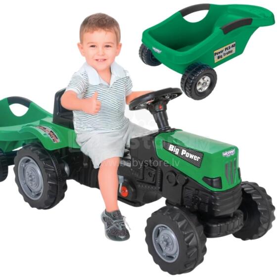 WOOPIE Pedalų Traktorius Didelis PowerTrac su XXL Priekaba