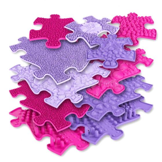 WOOPIE Sensory Orthopedic Mat Puzzle 11 pcs - Pink/Purple