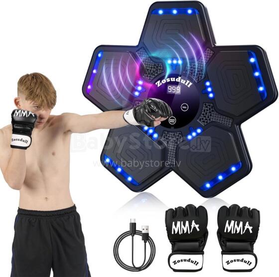 Music Boxing Machine Art.255571 Musical boxing trainer for kids and adults, wall-mounted boxing pad with Bluetooth and gloves