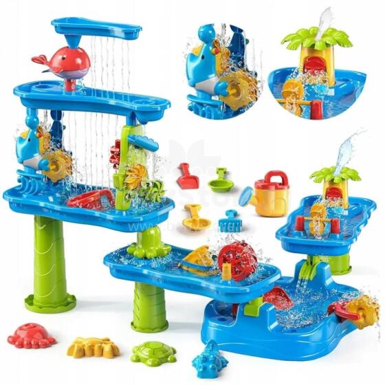 WOOPIE Huge Aquapark Water Table 6-in-1 Sandbox Waterfall 6-Level Modular Water Track