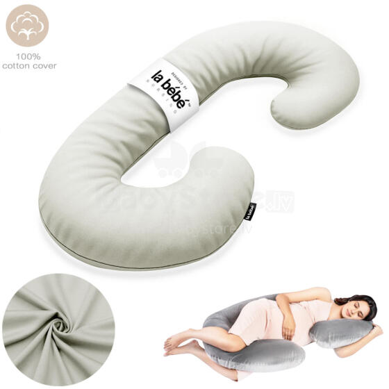 La Bebe™ Maternity Pillow Cotton Sì -Duo Art.255999 Light Grey 100% cotton. Multifunctional maternity pillow with memory foam filling