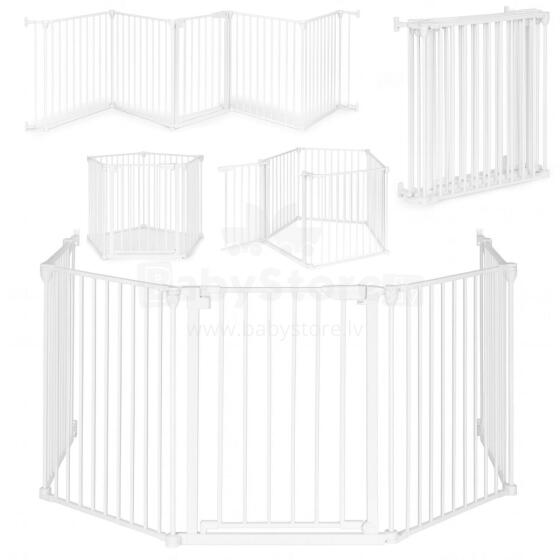 Safety Gate Playpen for Children and Pets – 5 Panels, 60 cm, Metal White ECOTOYS