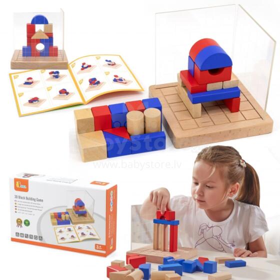 VIGA Medinė Statybų Žaidimas 3D Montessori
