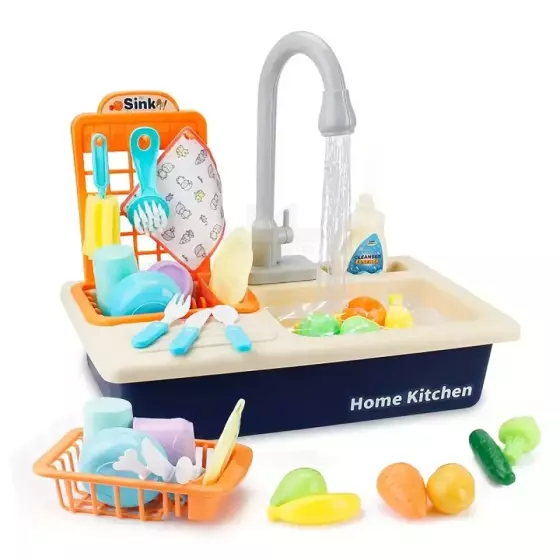 Play Sink Toy Art.257370 Blue  Кухонная раковина с аксессуарами