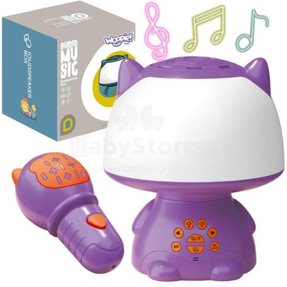 WOOPIE Multifunctional RGB Lamp Bluetooth Speaker Karaoke Voice Modulator SD Card AUX Purple