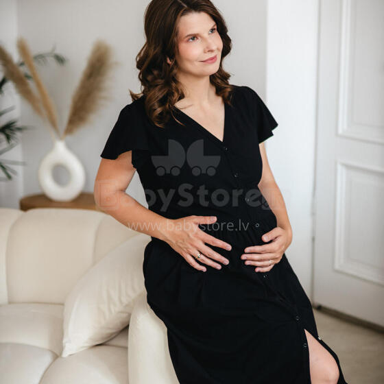 EWA 974437 LINDA Maternity Shirt Button-Up Black XL