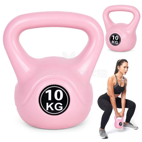 Kettlebell 10 kg for exercise, dumbbell, weight ball, fitness load, pink, ModernHome
