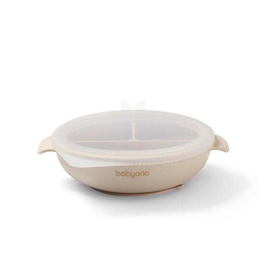 1661/03 SILICONE PLATE WITH SUCTION CUP AND COVER BEIGE