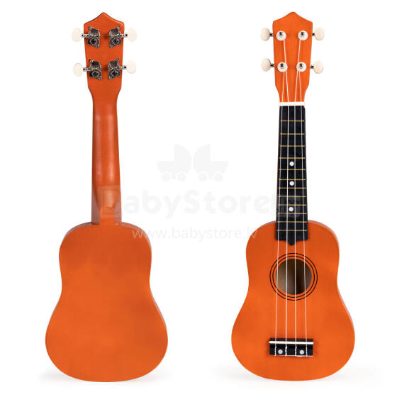 Medinė ukulele gitara vaikams, 4 nailono stygos iš ECOTOYS