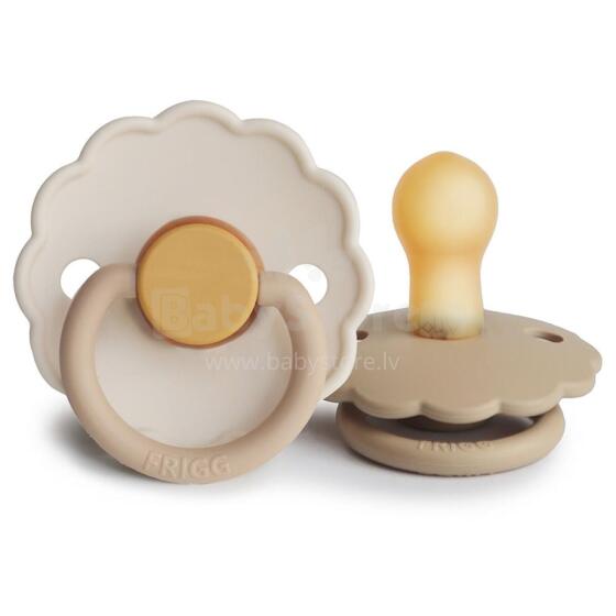 Frigg Daisy Round Latex Art.101942 Сhamomile/Croissant Pacifier (nipple) made of 100% natural rubber 0-6 months (2 pcs.)