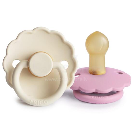 Frigg Daisy Round Latex Art.101614 Cream/Lupine Pacifier (nipple) made of 100% natural rubber 6-18 months (2 pcs.)