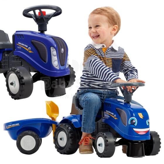 FALK Baby New Holland Mėlynas Traktorius su Priekaba + nuo 1 metų
