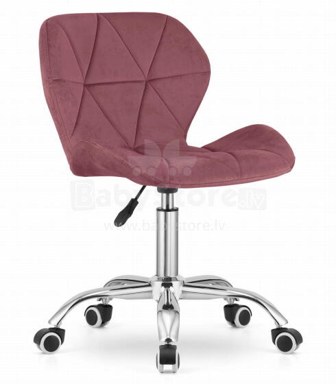 Swivel Office Chair with Wide Backrest Velvet Dark Pink