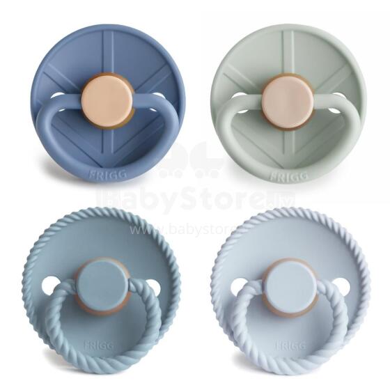 Frigg Pacifiers 4-pack Round Latex Art.101898 Skyline Serenity Пустышка(соска) из 100% натурального каучука 6-18 мес.(4 шт.)