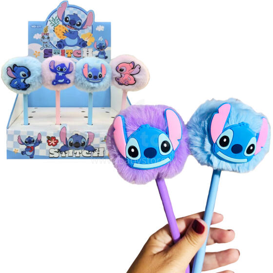 DŁUGOPIS POMPON STITCH FUTERKO