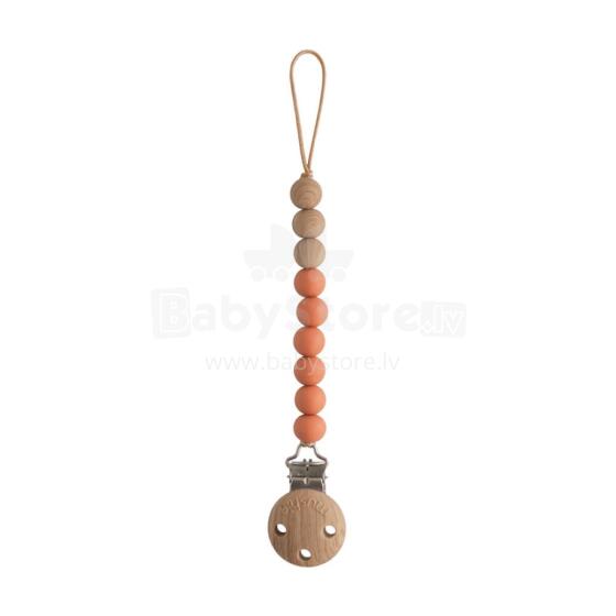 Mushie Silicone Pacifier Clip Eva Art.2090042 Clementine  Pacifier holder