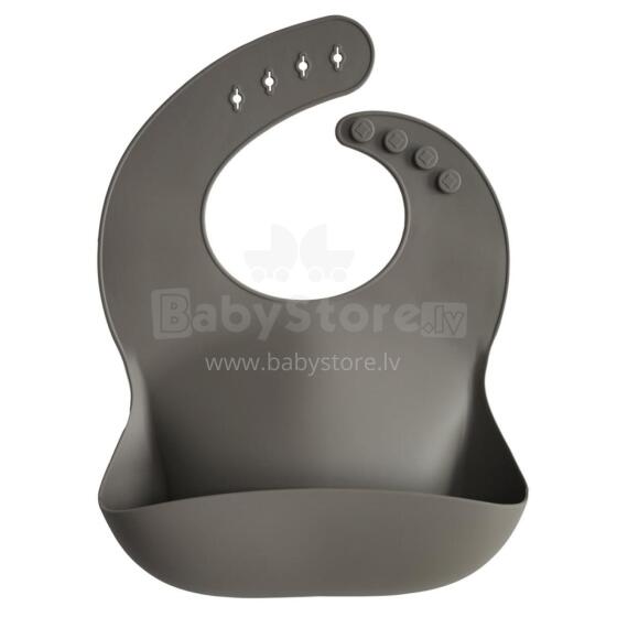 Mushie Silicone Bib Art.2500227 Dove Grey Baby bib made of 100% high quality silicone