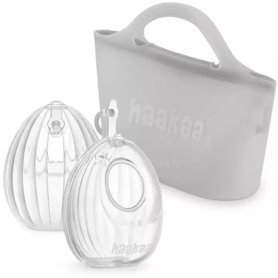 Haakaa Shell Pumps & Steriliser Bag Combo Art.MHK201 pieno rinkimo įklotai, silikoniniai, 2 vnt.