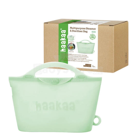 Haakaa Multipurpose Steamer & Steriliser Bag  Art.UTE098-LE Lime Многоцелевой пакет для стерилизации и пароварки ,1 шт.  2000 мл