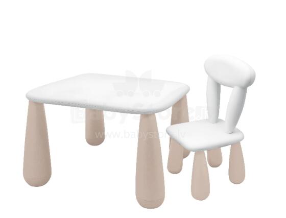 MALTEX SET LUNA Vaikiškas Stalas + Kėdė Balta/Bežinė