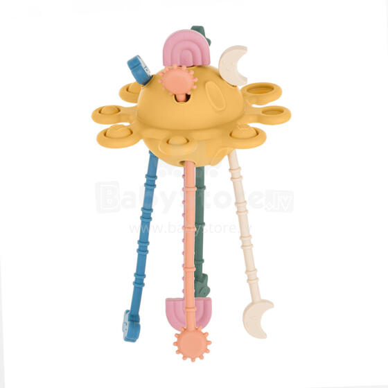 PETITE&MARS 601819 Silikoninis Jausminis Žaislas Crazy Planet Intensyvi Ocher 10 m+