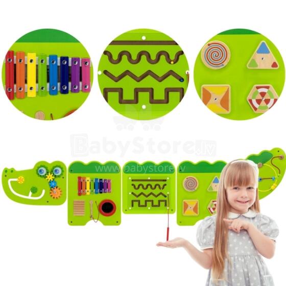 VIGA Sensory Manipulative Board Crocodile FSC Certified Montessori