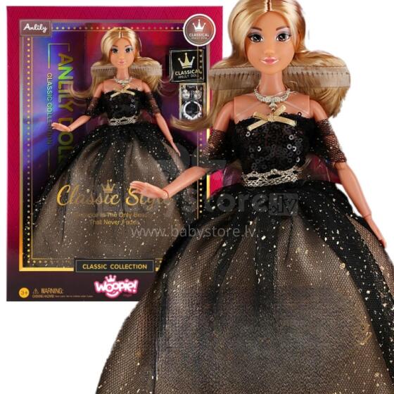 WOOPIE ROYAL Doll Lily 30 cm Long Blonde Hair Black Evening Gown