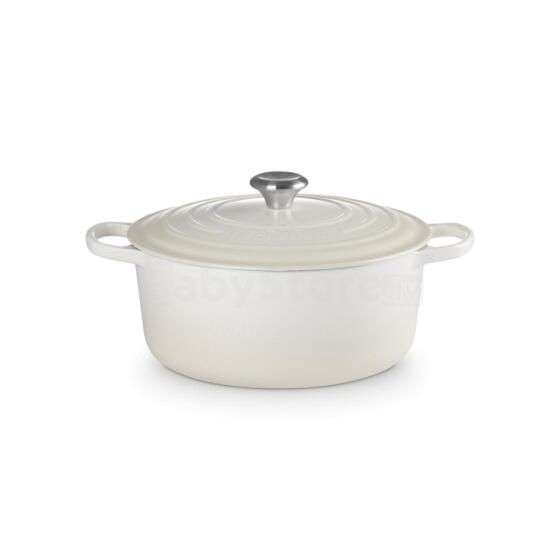 Cast iron pot round &Oslash;34cm / 12L cream color