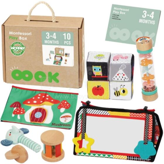 WOOPIE GREEN XXL Dėžė Montessori Jutiminis ir Edukacinis 6in1 FSC