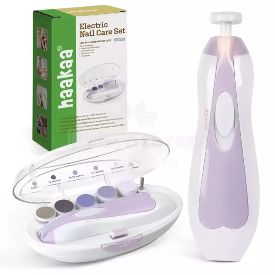 Haakaa Electric Nail Care Set Art.SGE004-L Lavender Набор для ухода за детскими ногтями