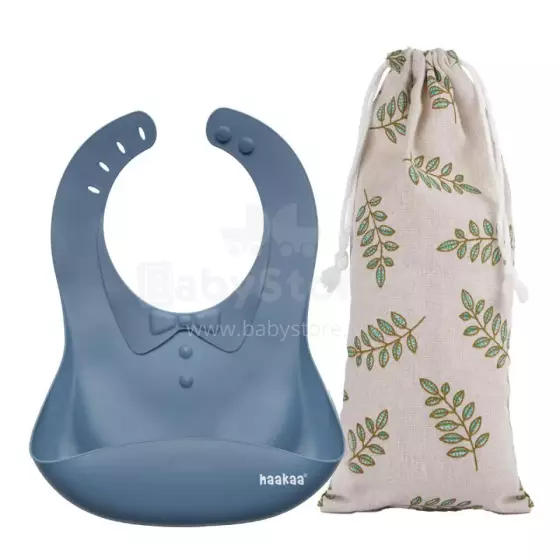 Haakaa Silicone Bib Art.UTE63-B Bluestone  Baby bib made of 100% high quality silicone
