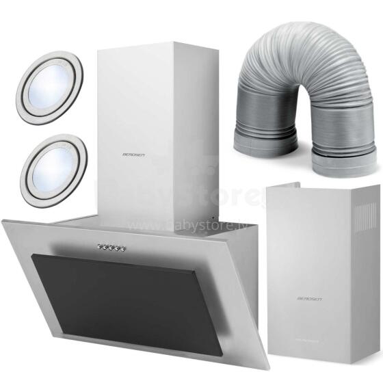 Virtuvinis gartraukis 60cm Inox + juodas BT-209