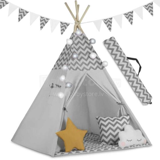 Tipi tent for children with lights Nukido - gray