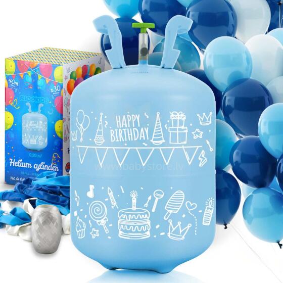 Helium tank 0.20 m3 with balloons and ribbon Ricokids