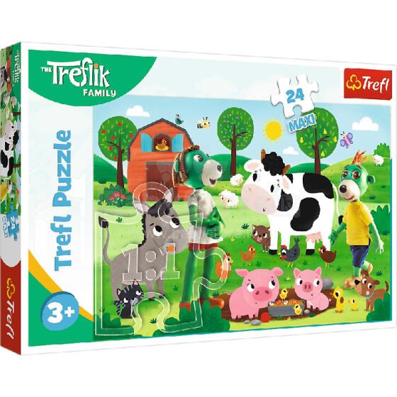 TREFL 14360 Dėlionė 24 MAXI Treflikų Šeima / Žiemos Laikas su Treflikais