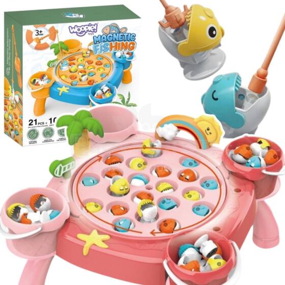 WOOPIE Fishing Game Magnetic Fishing Set Pink 36 pcs