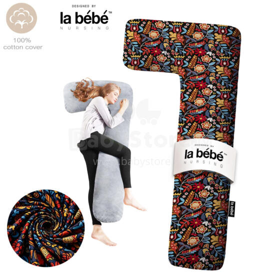La Bebe™ Flopsy Pillow Art.40579838 Nordic Florals. Cotton Nursing Maternity, 180 см