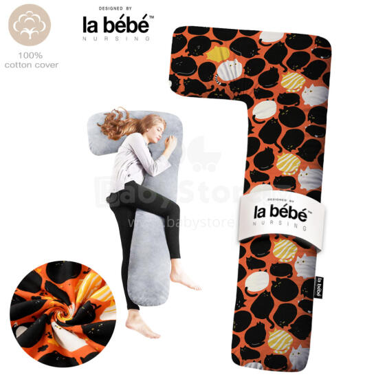 La Bebe™ Flopsy Pillow Art.30579834 Nordic Cats. Cotton Nursing Maternity, 180 см